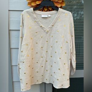 Belle Beachby Kim Gravel Gold Polka Dot Size S